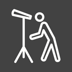 man looking through telescope vector image