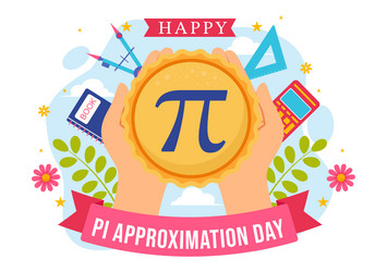 pi approximation day on july 22 with mathematical vector image