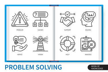 problem solving infographics linear icons vector image