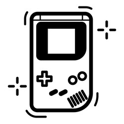 Retro handheld console flat icon isolated vector