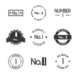 set of various labels with text number one flat vector image
