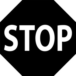 stop sign and symbol black icon Vector Image
