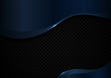 Abstract blue metallic wave shape with lighting vector