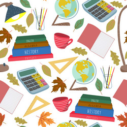 back to school flat seamless pattern Vector Image