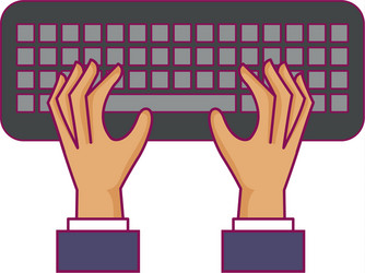 Hands user with keyboard vector