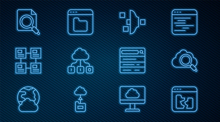 set line broken file search cloud computing vector image
