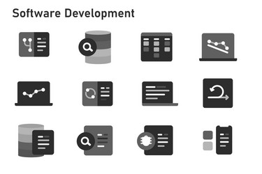 Agile methodology software development icon set vector