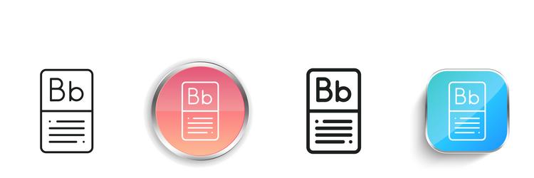 flashcard icon thin linear regular and button vector image
