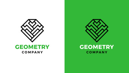 Geometric logotype template positive and negative vector