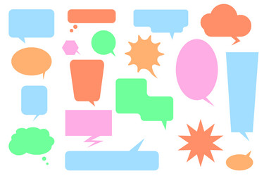 Isolated colorful big speech bubbles set vector