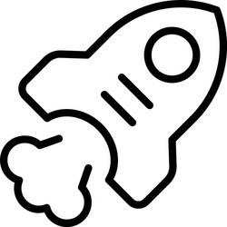 startup rocket icon outline launch project vector image