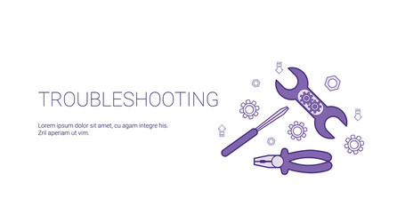 Troubleshooting service concept template web vector