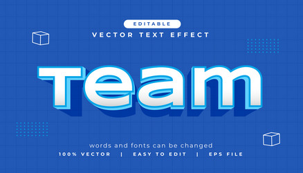 3d style editable team font text effect vector image