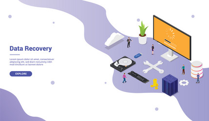 data recovery from bad sector server database vector image