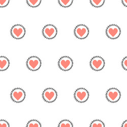 Doodle hearts seamless pattern hand drawn vector