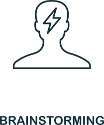 Brainstorming icon outline style thin design from vector