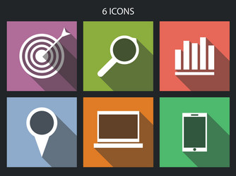 flat icons set for web and mobile applications vector image
