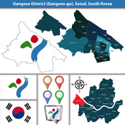 Gangseo district seoul city south korea vector