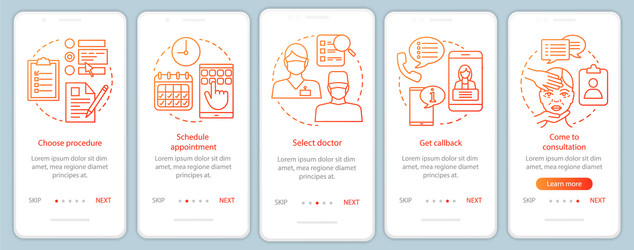 practitioner consultation onboarding mobile app vector image