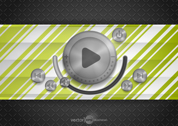 abstract technology app icon with music button vector image