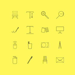 Design elements linear icon set simple outline vector
