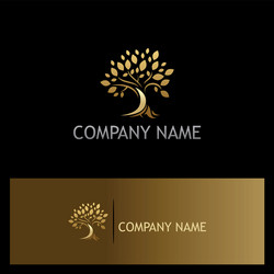 Happy man eco leaf beauty gold logo Royalty Free Vector