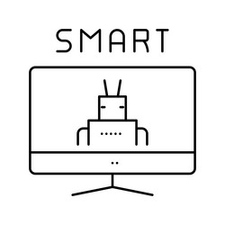 Smart monitor line icon vector