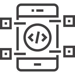 api interface flat line web icon vector image