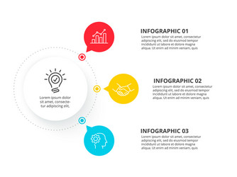 Circular Data Chart with 3 Options vector image