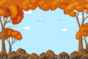 empty sky background with many tree in autumn vector image