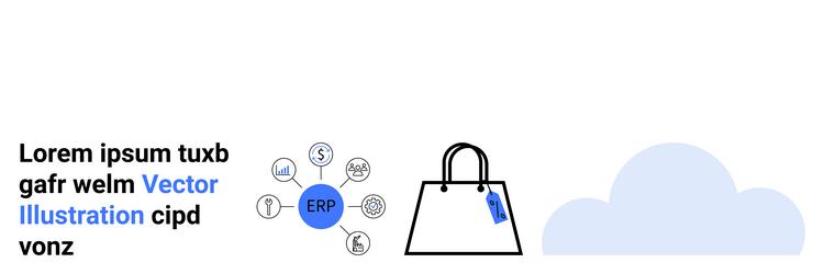 erp system integration with cloud computing and e vector image
