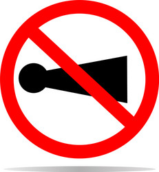 Horn prohibited with shadow on white background vector
