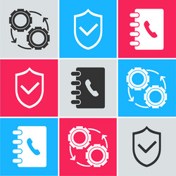 Set gear and arrows as workflow process concept vector