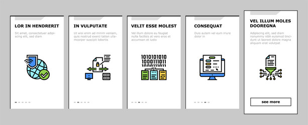 ssh sftp file transfer protocol onboarding icons vector