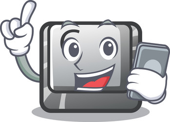 with phone button c on a keyboard character vector image