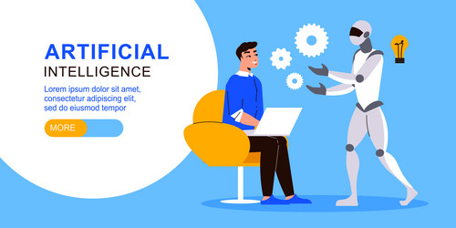 artificial intelligence horizontal banner vector image
