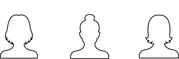 Business avatar profile black outline icon woman Vector Image