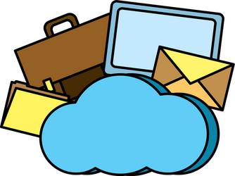 color cloud data network connection server vector image