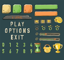Game template with elements objects vector
