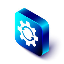 isometric gear and arrows as workflow concept icon vector image