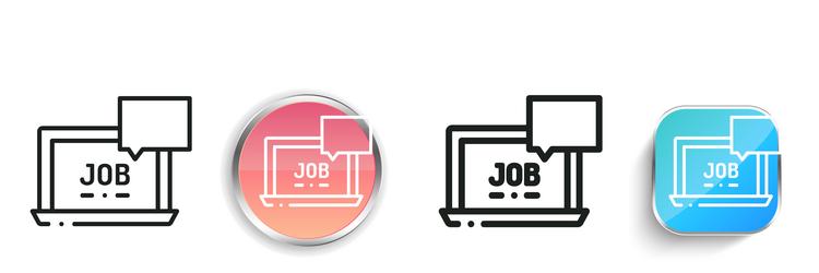 job icon thin linear regular and button style vector image