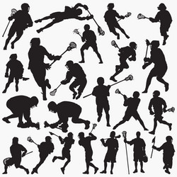 Lacrosse Player Silhouettes Vector Image