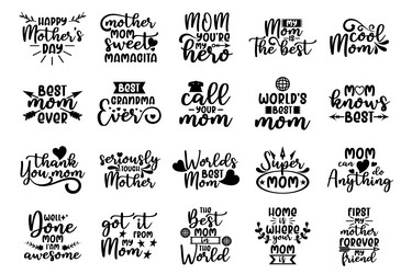 Mother's Day Lettering & Quotes Bundle Vector Image