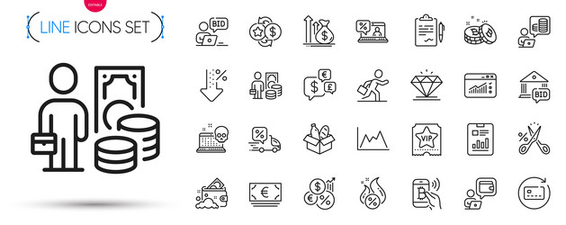 Pack of money currency inflation and low percent vector