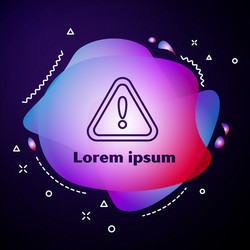 purple line exclamation mark in triangle icon vector image