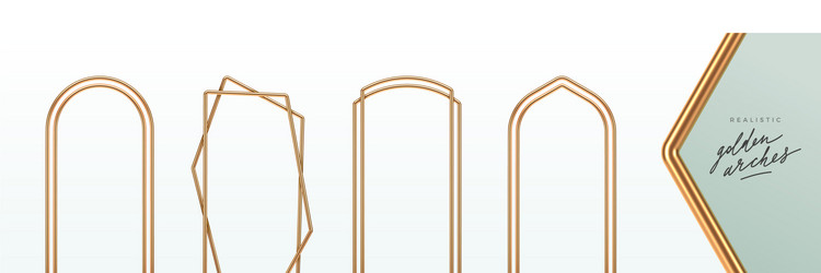 realistic golden 3d metal arches vector