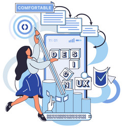ux design metaphor designing software process vector image