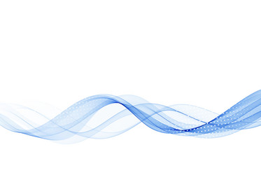 Blue color abstract wave design element vector