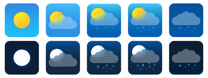 drawing set of weather icons in the style vector image