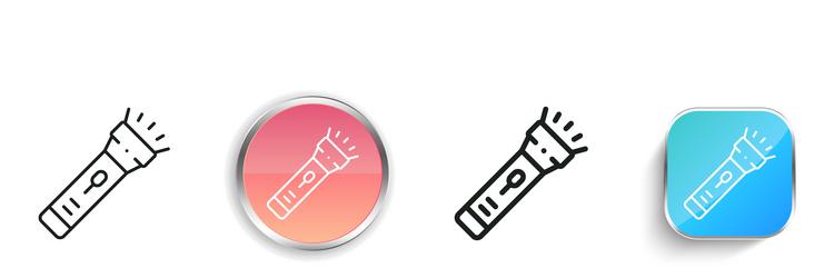 flashlight icon thin linear regular and button vector image